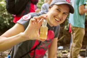 Taking dissolved oxygen samples.